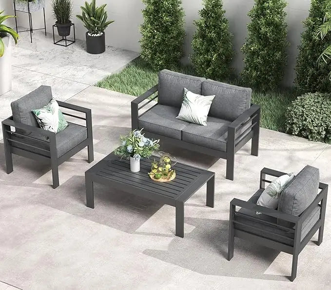 4 or 5 Pc-Patio Sectional Furniture With Fire Pit Table or Coffee Table