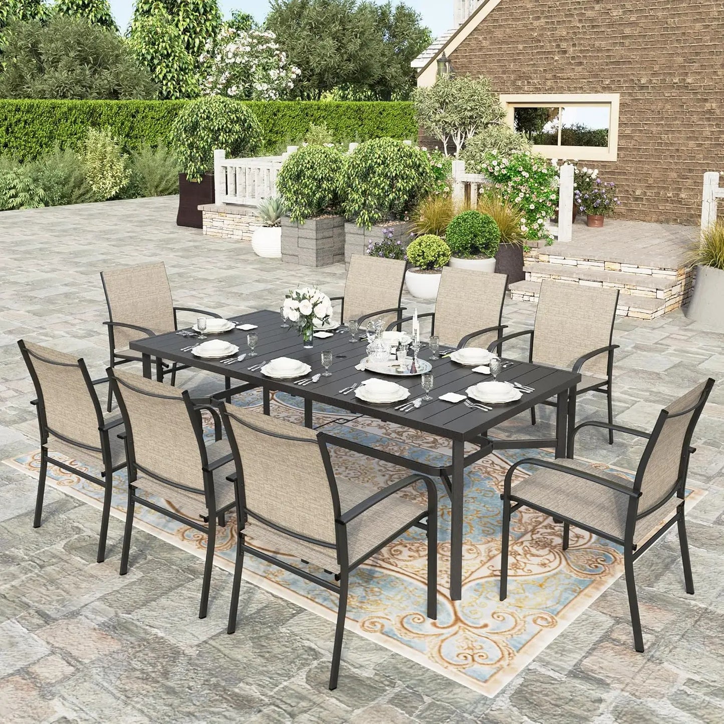 82.7" 9-Piece Patio Dining Set