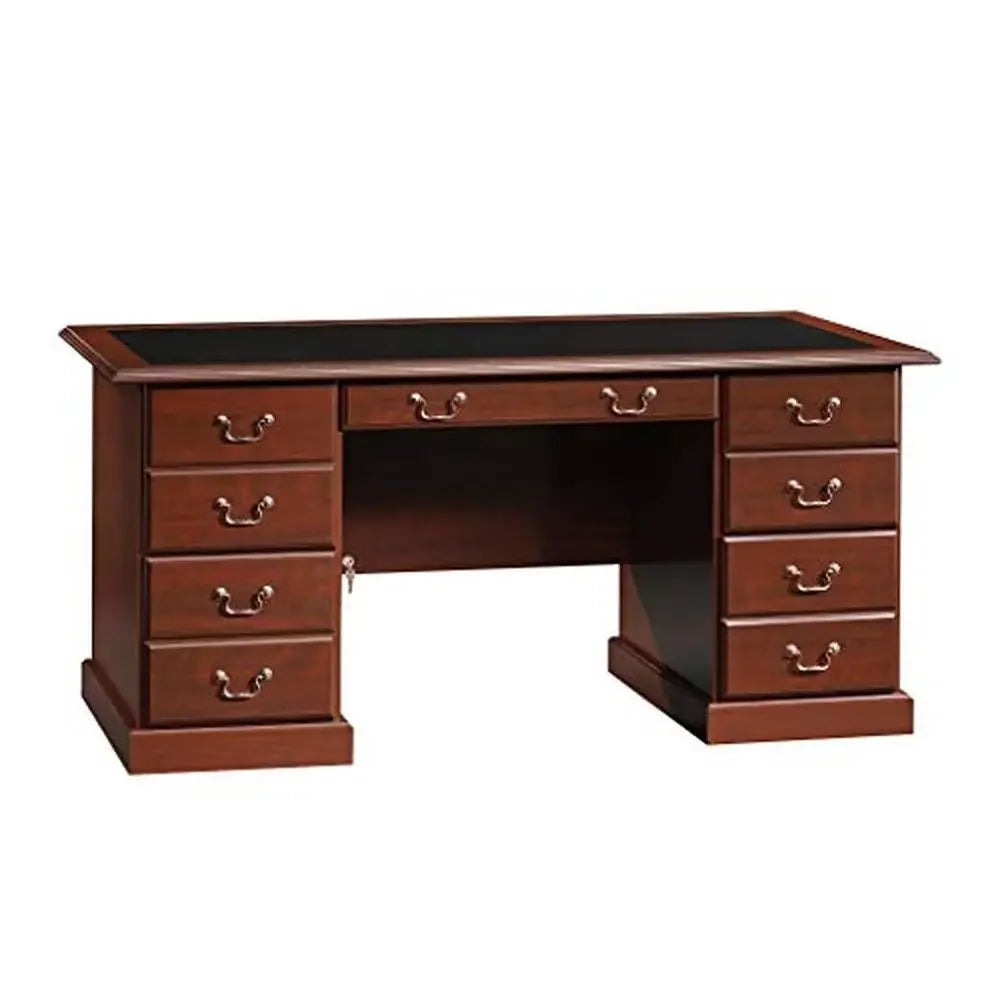 75"-W Cherry Finish Executive Desk