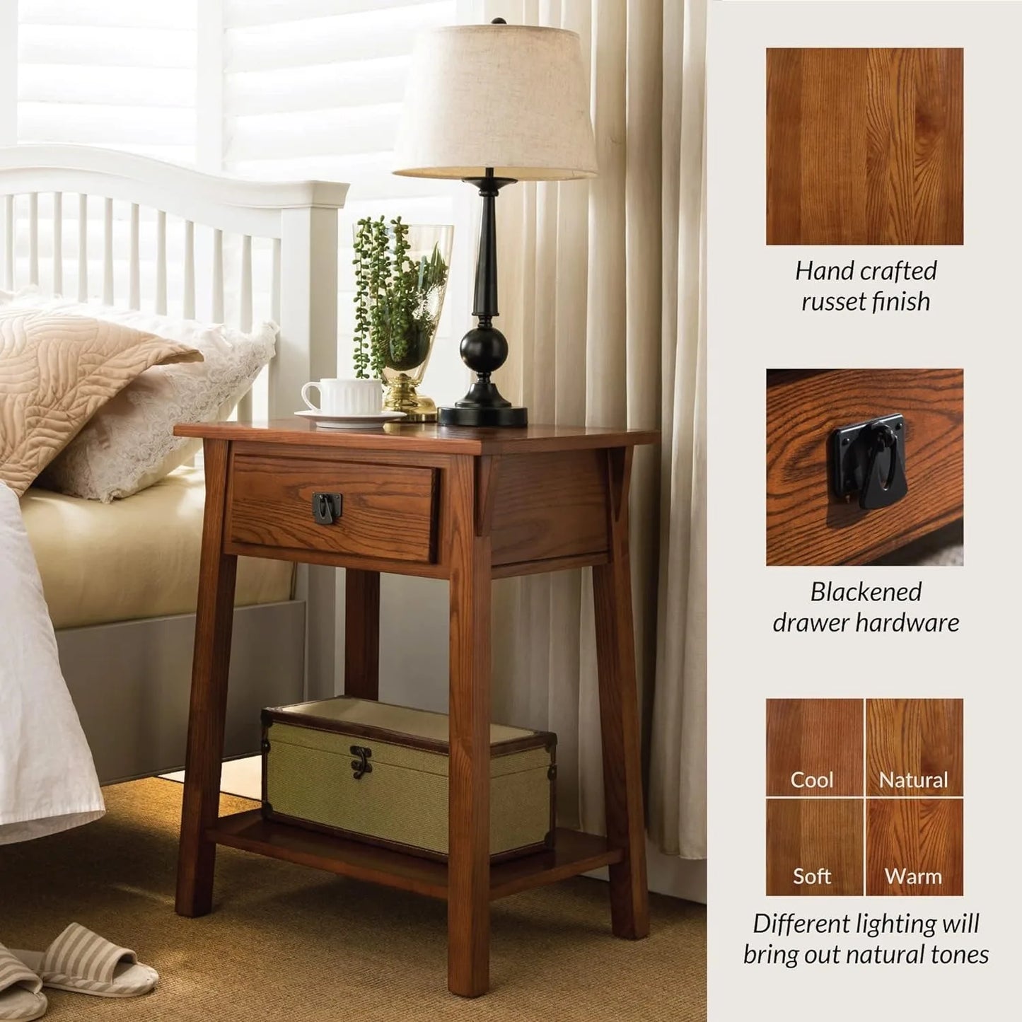 Solid Wood Mission End Table