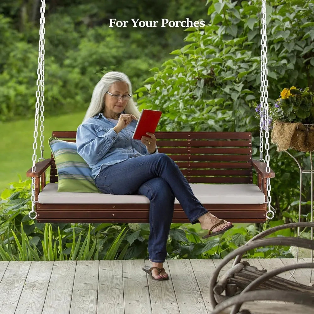 Heavy Duty 880 LBS Farmhouse Wooden Porch Swings
