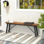 Set of 2-55" Outdoor Natural Acadia Wood Folding Benches