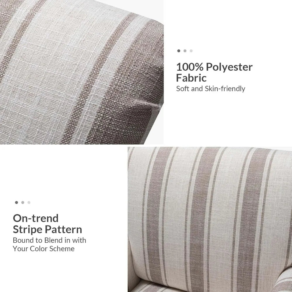 Tan Striped or Plaid Accent Chair