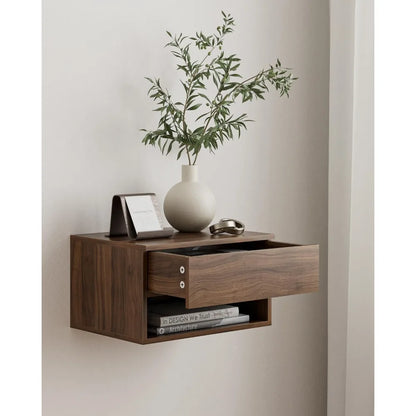 Walnut Floating Nightstand