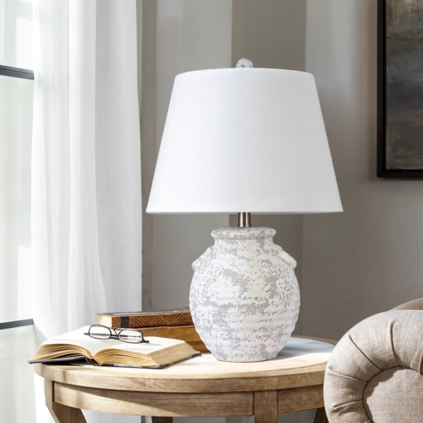 22'' Rustic Ceramic Table Lamp