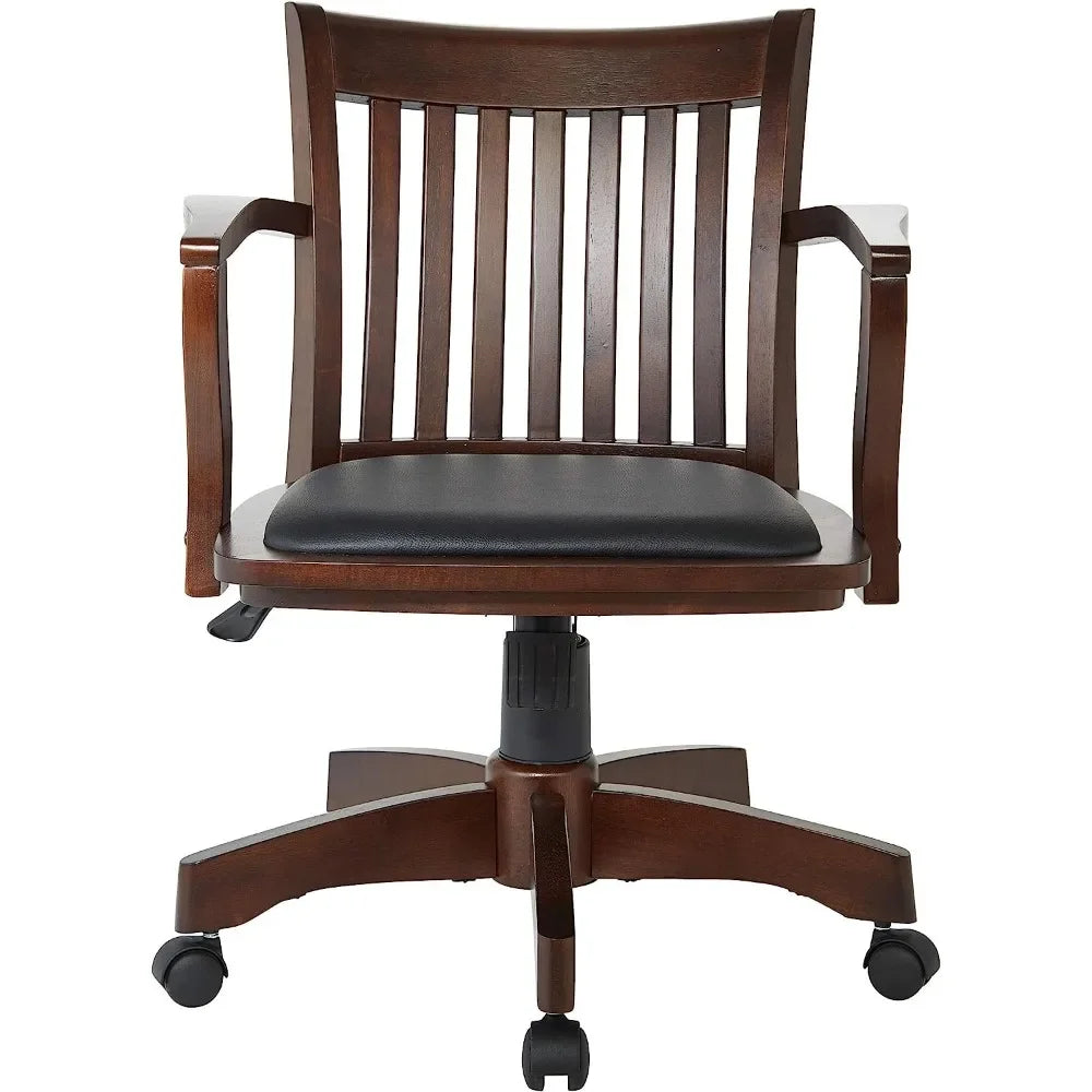 Wood Desk Chair with Padded Seat