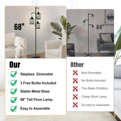 68" Dimmable Farmhouse Floor Lamps