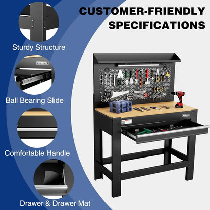 45" Garage Workbench with Storage
