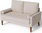 68 in. Ash Beige Fabric Loveseat