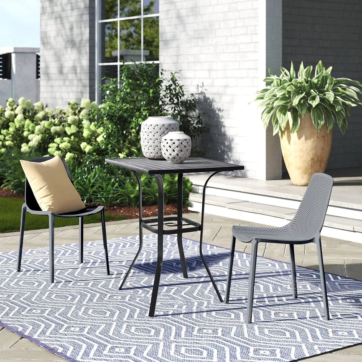 39" High Outdoor Bistro Table with Umbrella Hole