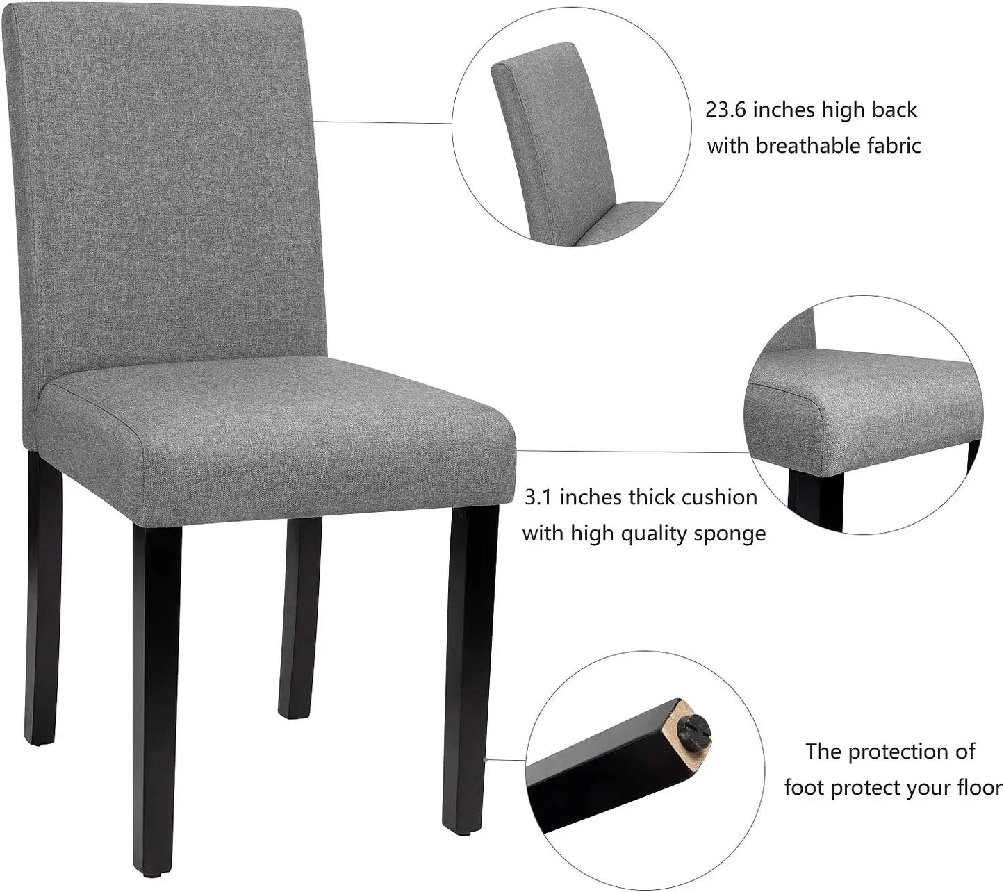 Set of 4 Gray Dining Chairs