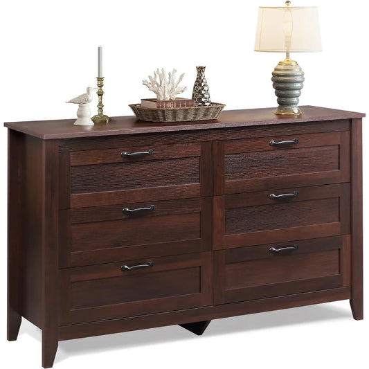 6 Drawer Wood Dresser