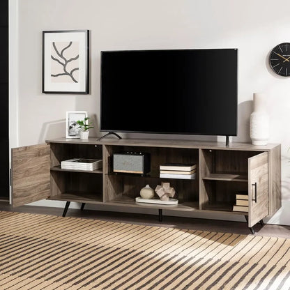 70"-2 Door Glass Shelf TV Stand