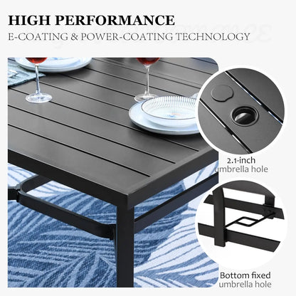 82.7" 9-Piece Patio Dining Set,