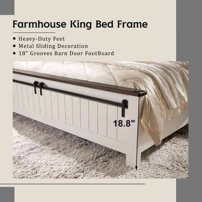 King Farmhouse Bed Frame