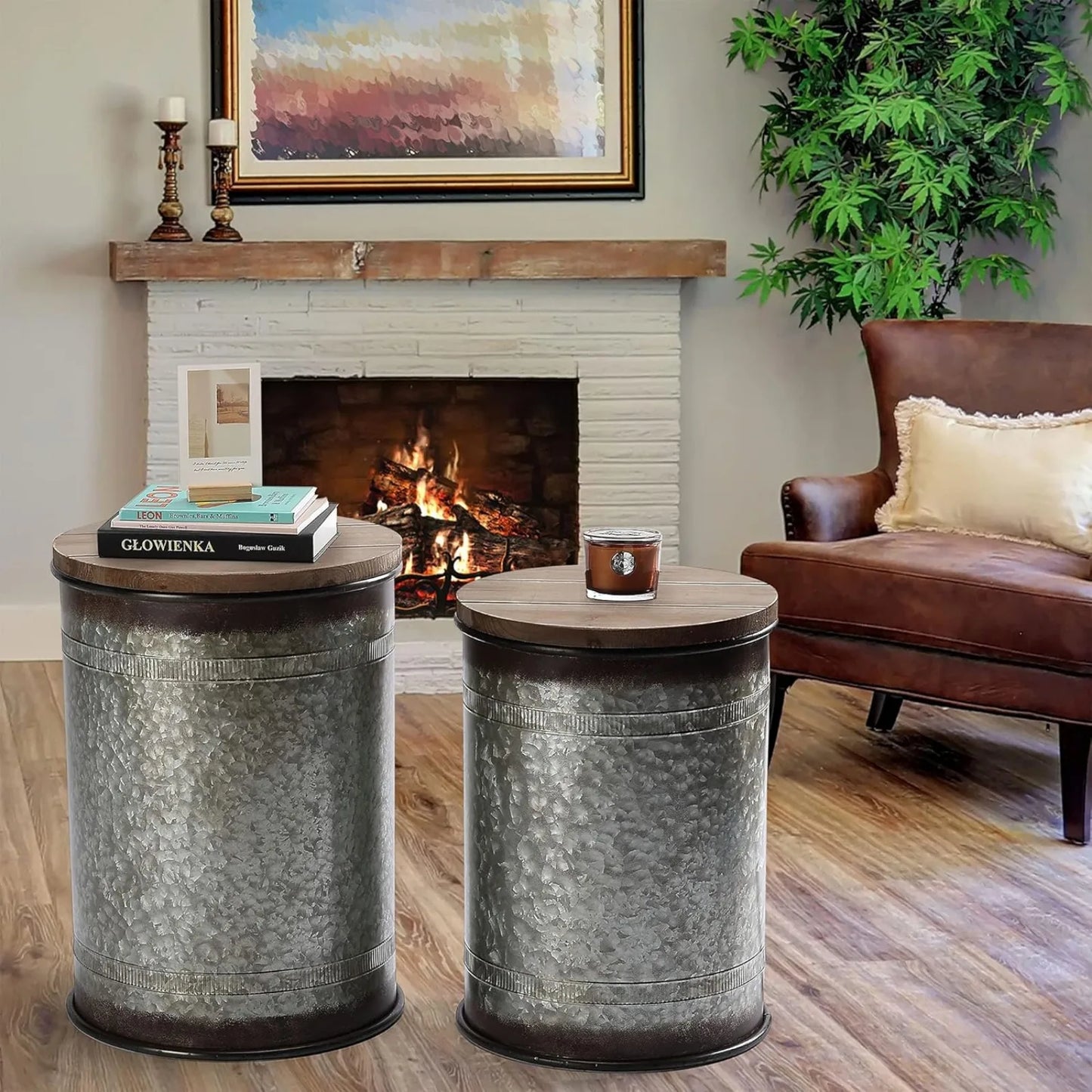 Farmhouse Storage Accent Tables