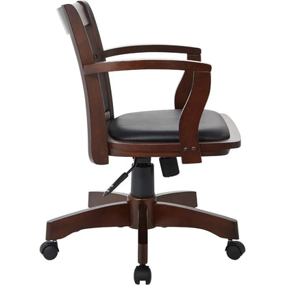Wood Desk Chair with Padded Seat