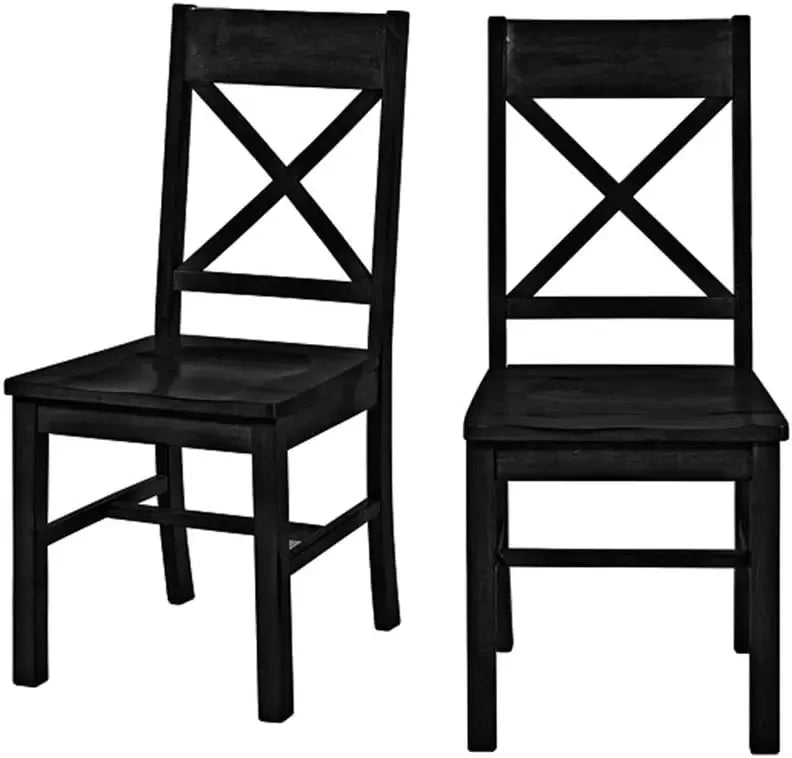 Set of 2 Farmhouse Wood Kitchen Chairs