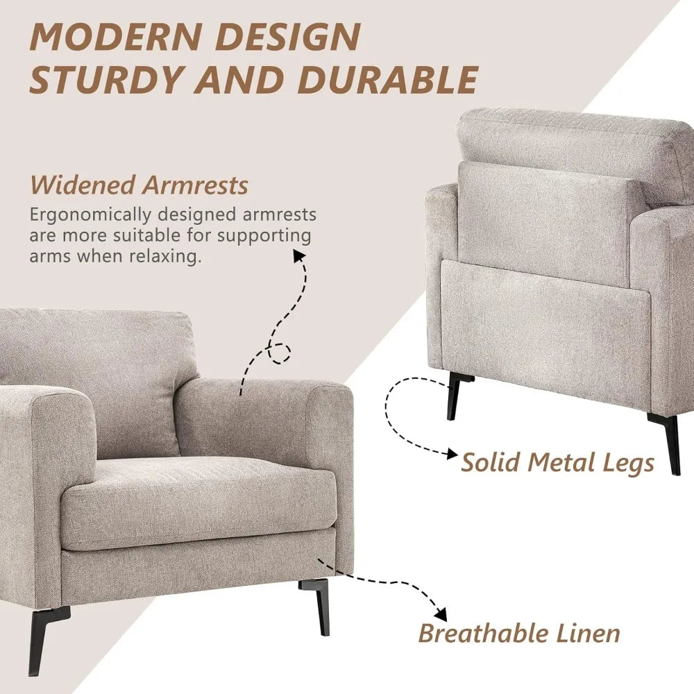 Linen Oversized Accent Chairs