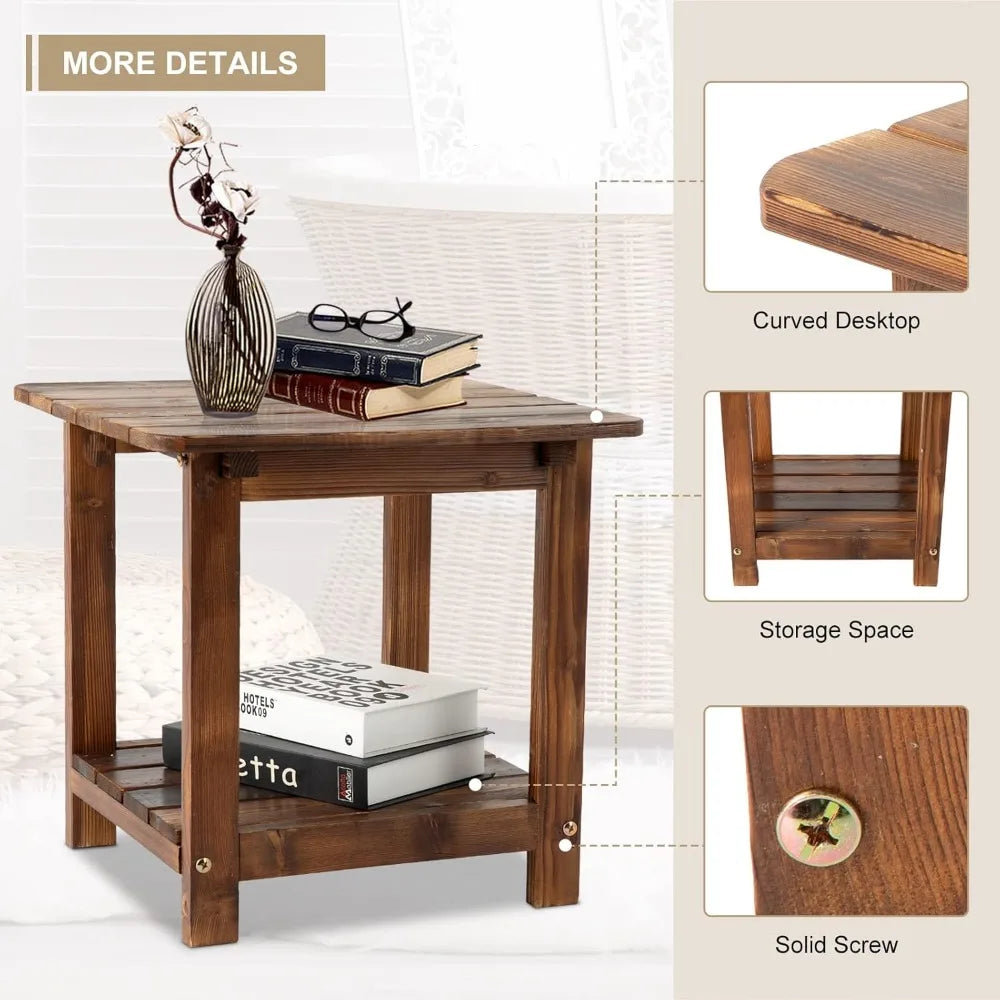 3 pcs Rustic Wooden Outdoor Rocking Set