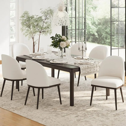 Set of 6, Upholstered Wood Dining Chairs