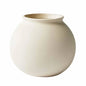 6.7"D Chic Round Cream Ceramic Vase