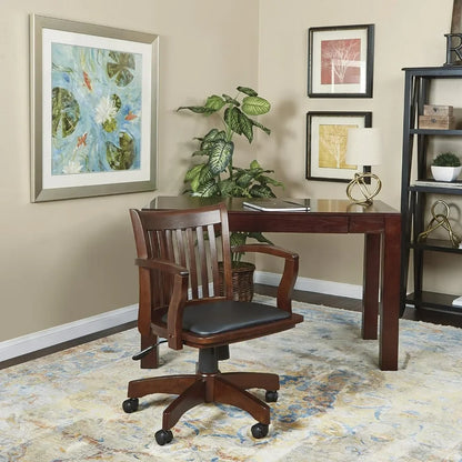Wood Desk Chair with Padded Seat