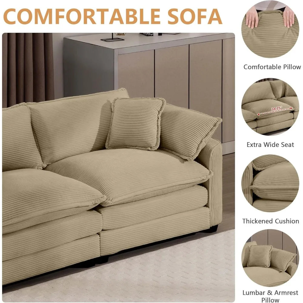 3 Pc Camel Sofa Set