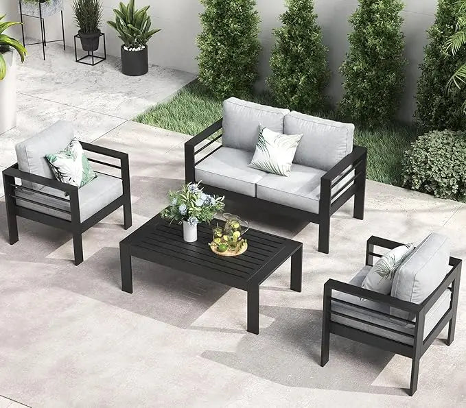 4 or 5 Pc-Patio Sectional Furniture With Fire Pit Table or Coffee Table