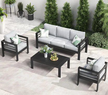 4 or 5 Pc-Patio Sectional Furniture With Fire Pit Table or Coffee Table