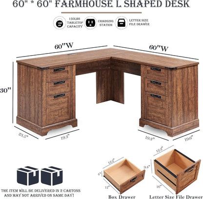 60" L Shaped Desk