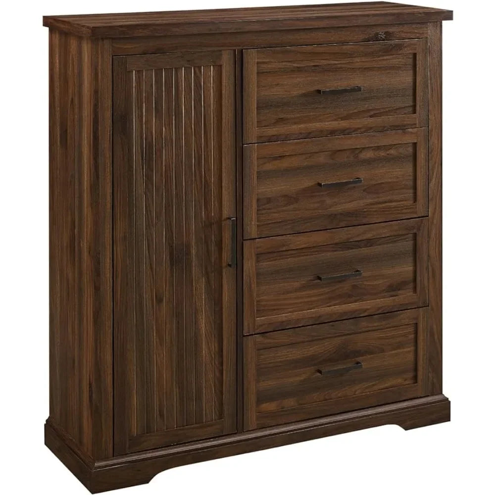 4-Drawer Grooved Door Wardrobe