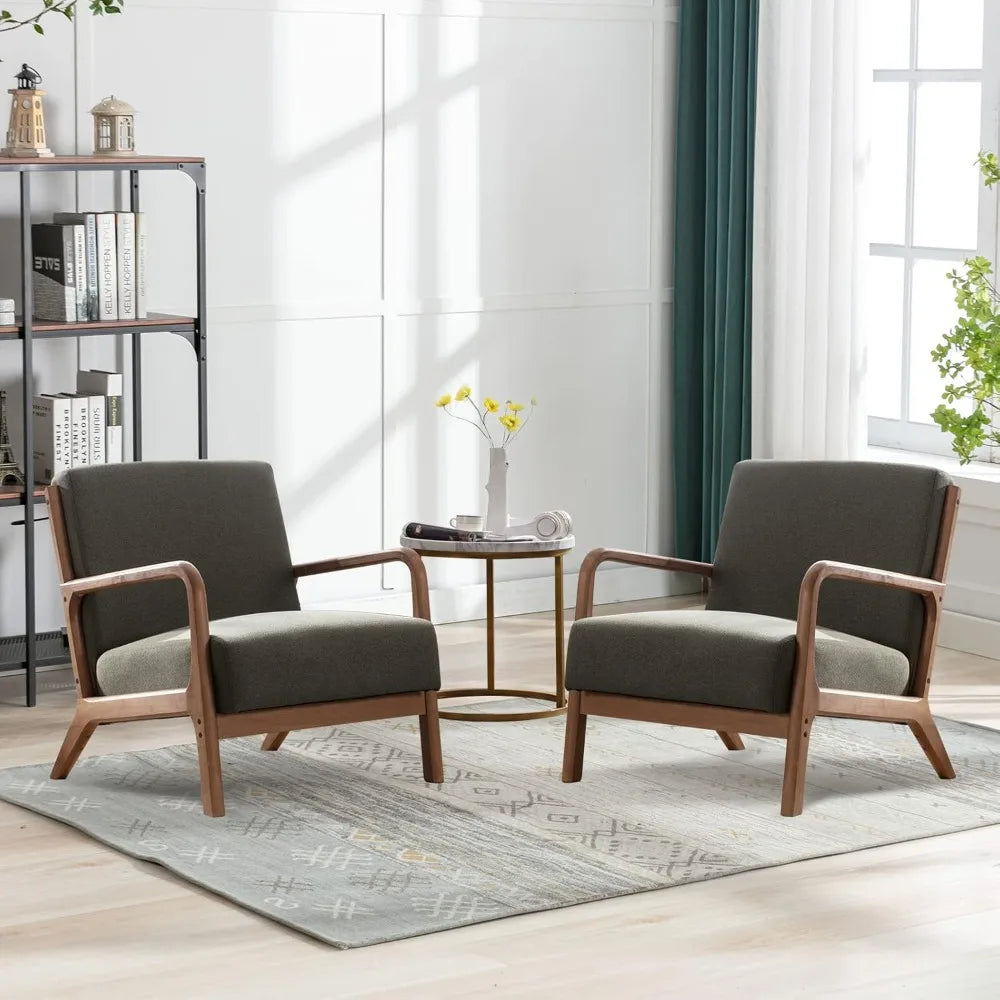 Set of 2-or 1 Linen Accent Chairs