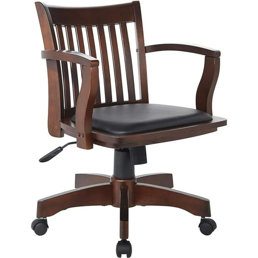 Wood Desk Chair with Padded Seat