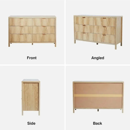 4 to 8-Drawer Fluted Double Dressers