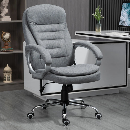 Grey Linen Executive Swivel Chair