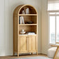 71" Natural Oak Arched Cabinet