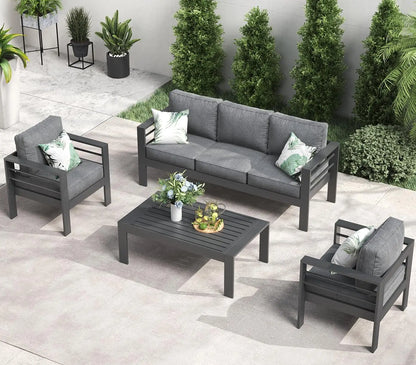 4 or 5 Pc-Patio Sectional Furniture With Fire Pit Table or Coffee Table