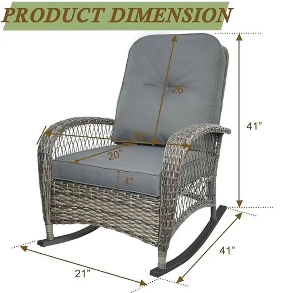 Set of 2-Outdoor Wicker Rocking Chairs