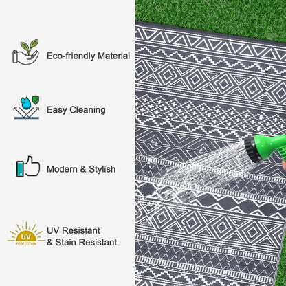 5x8' Waterproof Reversible Boho Patio Rug