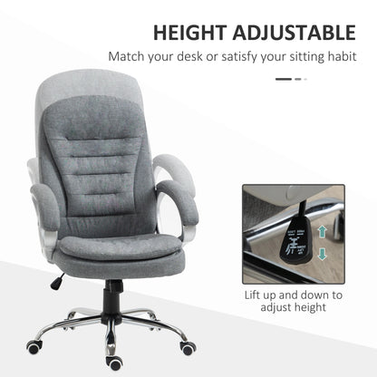 Grey Linen Executive Swivel Chair