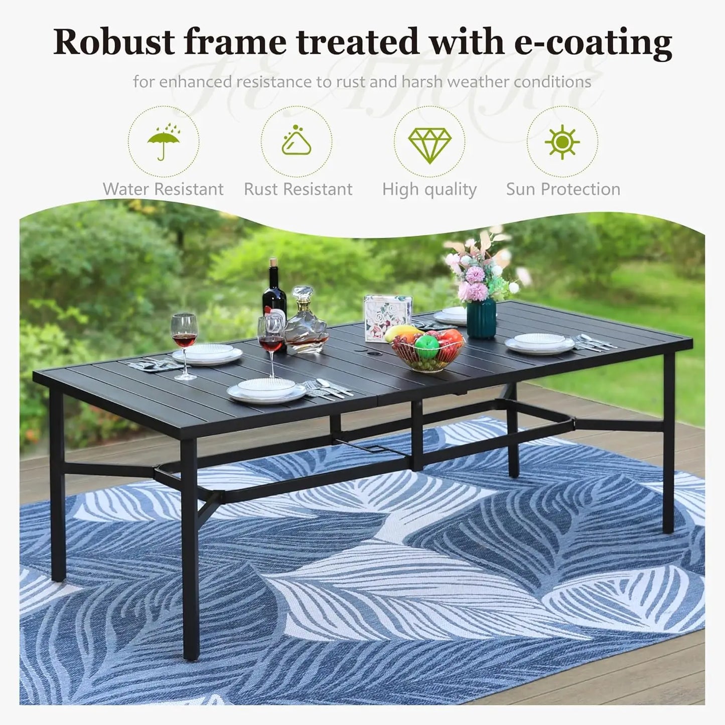 82.7" 9-Piece Patio Dining Set,