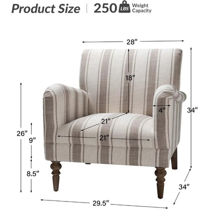 Tan Striped or Plaid Accent Chair