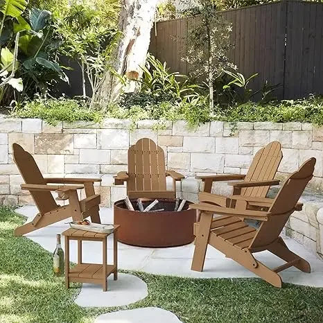 Set of 4 Folding HDPS Adirondack Chairs