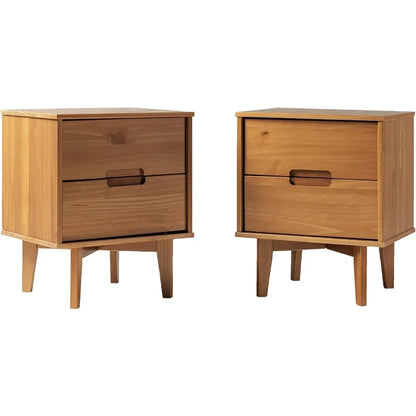 Set of 2-Solid Wood Nightstands