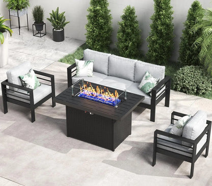 4 or 5 Pc-Patio Sectional Furniture With Fire Pit Table or Coffee Table