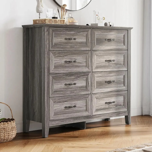 8-Drawer Farmhouse Grey Dresser