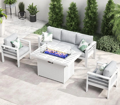 4 or 5 Pc-Patio Sectional Furniture With Fire Pit Table or Coffee Table