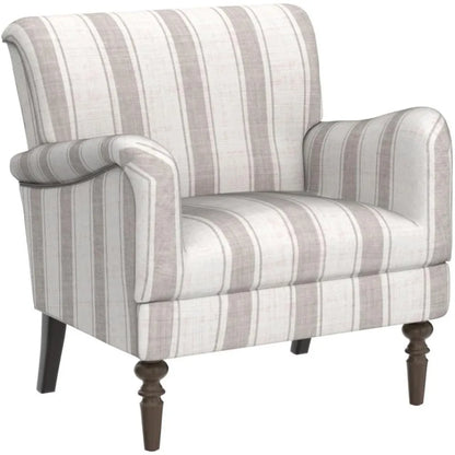 Tan Striped or Plaid Accent Chair