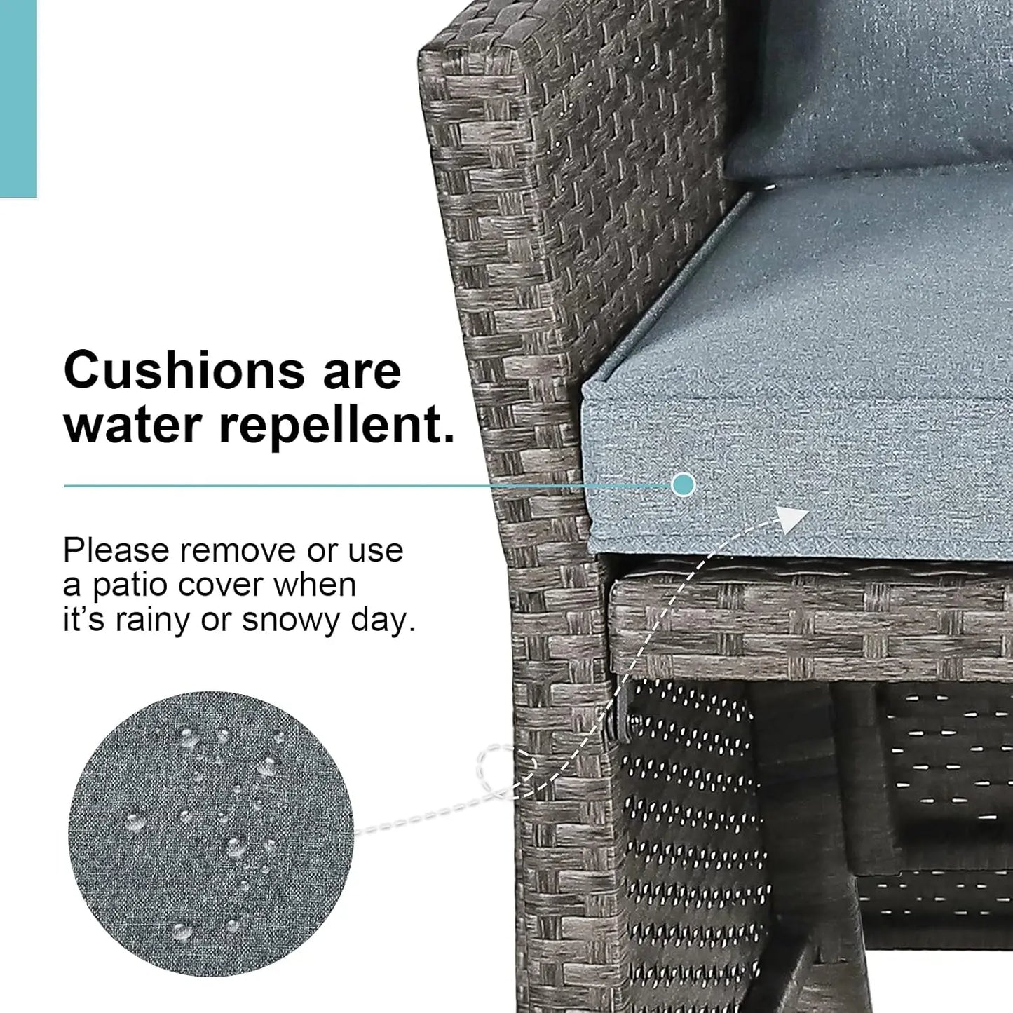 2-Piece Patio Wicker Loveseat and Coffee Table Set
